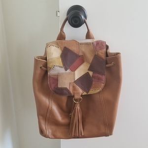 THE SAK Patchwork Flap "Avalon" Leather Backpack